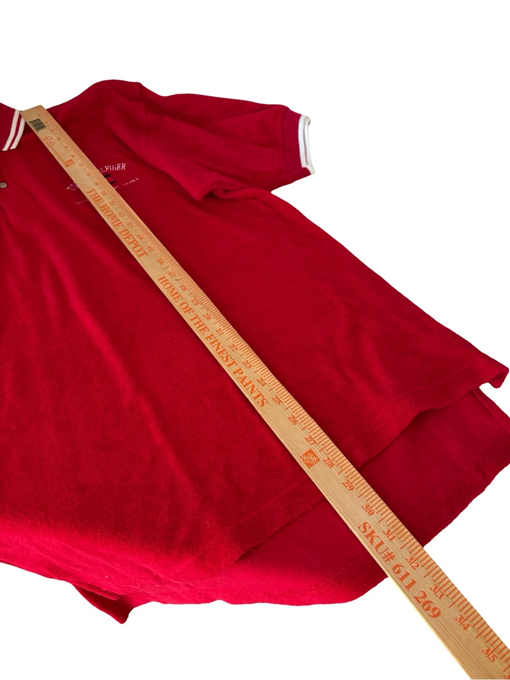 Tommy Hilfiger Men’s Red Terry Cloth Polo USA International Games Shirt Sz M - Picture 3 of 7